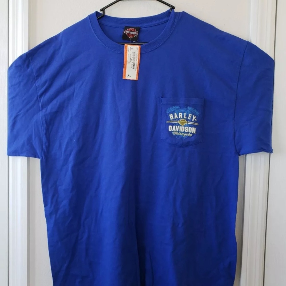 Hanes Tangless Harley Davidson Motorcycles Blue
